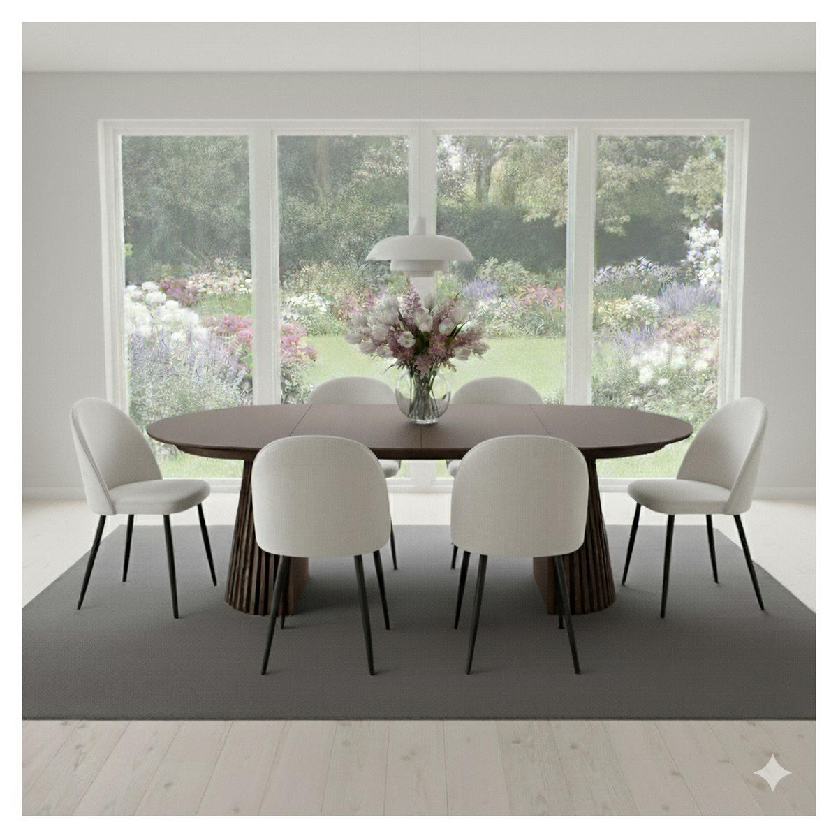 TISCHGRUPPE Smoked - Eichefarben/Beige, Holzwerkstoff/Textil (120/75/120cm) - ebuy24