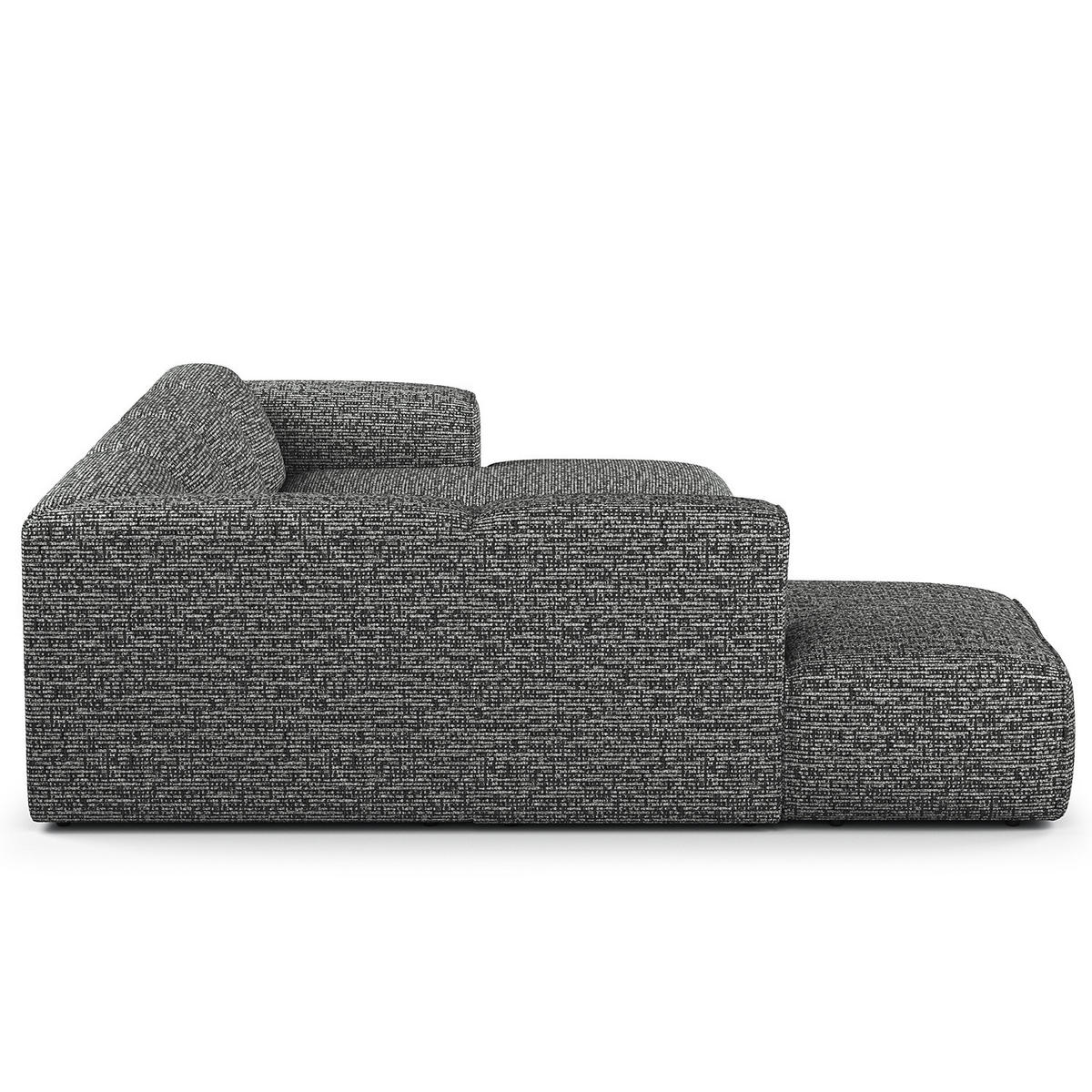 WOHNLANDSCHAFT mit Longchair - Schwarz/Grau, Kunststoff/Textil (325/71/235cm) - home24