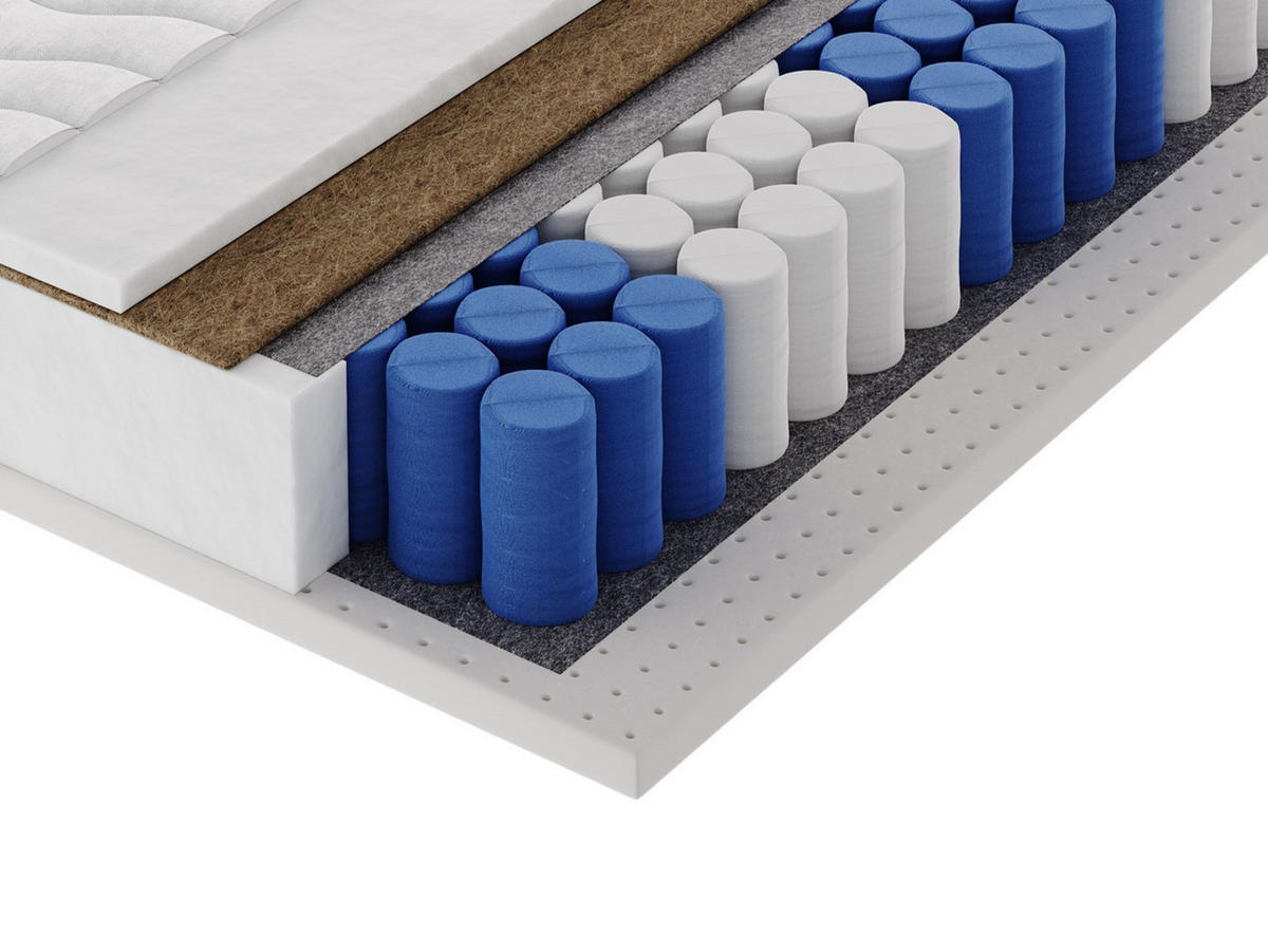 TASCHENFEDERKERNMATRATZE PRELUNA 90x200, H3/H4, Höhe ca.: 20 cm - Weiß, Textil (90/200cm) - MASSENO