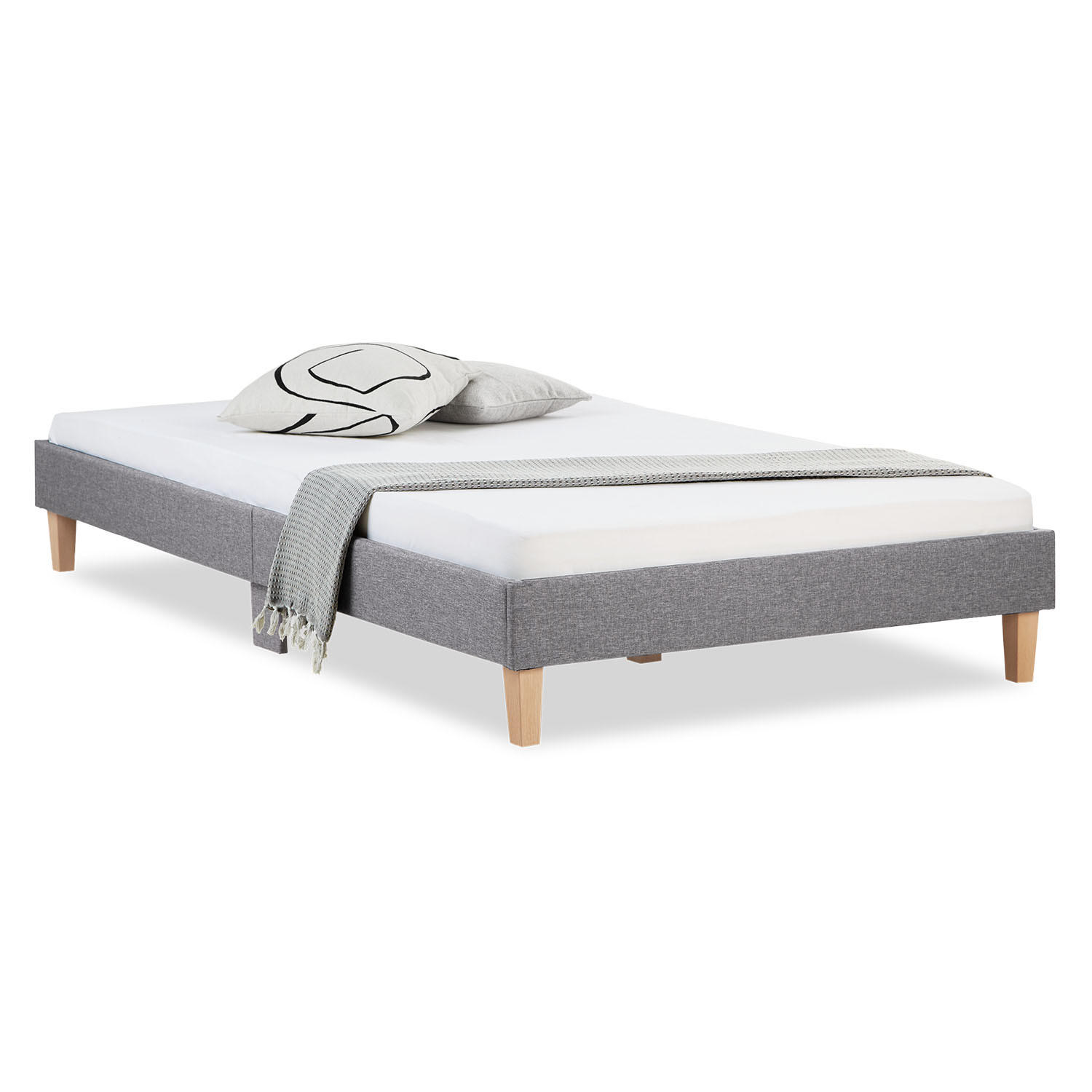 POLSTERBETT mit Lattenrost 120/200 cm in Grau - Grau, Textil (120/200cm) - Homestyle4u