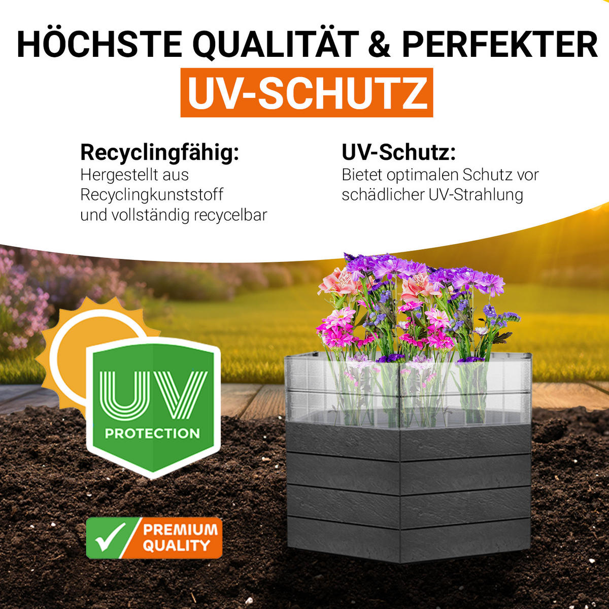 HOCHBEET Turbo L 75, , inkl. Wassersparsystem - Anthrazit, Kunststoff (110/75/110cm) - GARANTIA