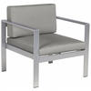 GARTENSTUHL Aluminium Auflagen dunkelgrau Salerno - Dunkelgrau, Metall (77/80/70cm) - Beliani