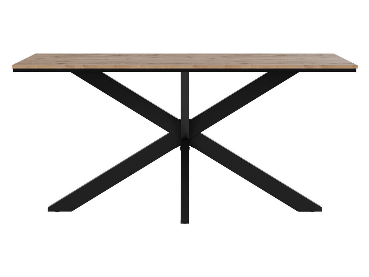 ESSTISCH Wero - Eiche Wotan/Schwarz, Holzwerkstoff/Metall (90/160/74cm) - MIRJAN24