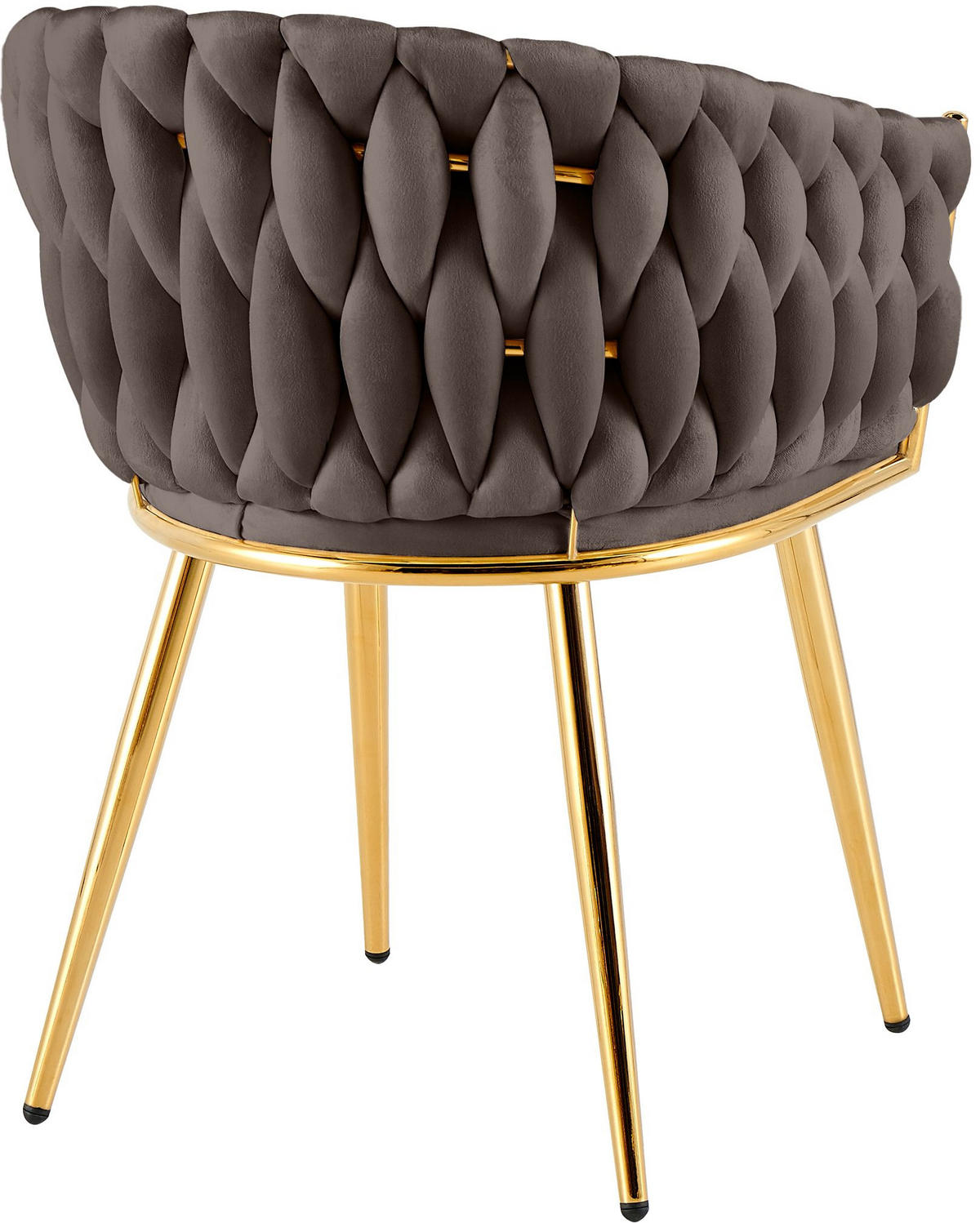 ARMLEHNENSTUHL Samt Braun - Goldfarben/Braun, Textil/Metall (58/80/57cm) - CLP