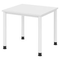 SCHREIBTISCH Serie-H 80/80/74 cm in Weiß/Weiß - Weiß, Holzwerkstoff (80/80/74cm) - bümö