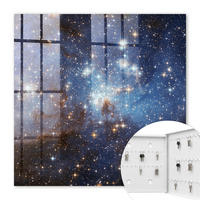 SCHLÜSSELBOX Weiß 30x30 cm – Türöffnung nach rechts - Kosmischer Raum - Blau, Metall (30/30/5cm) - TULUP