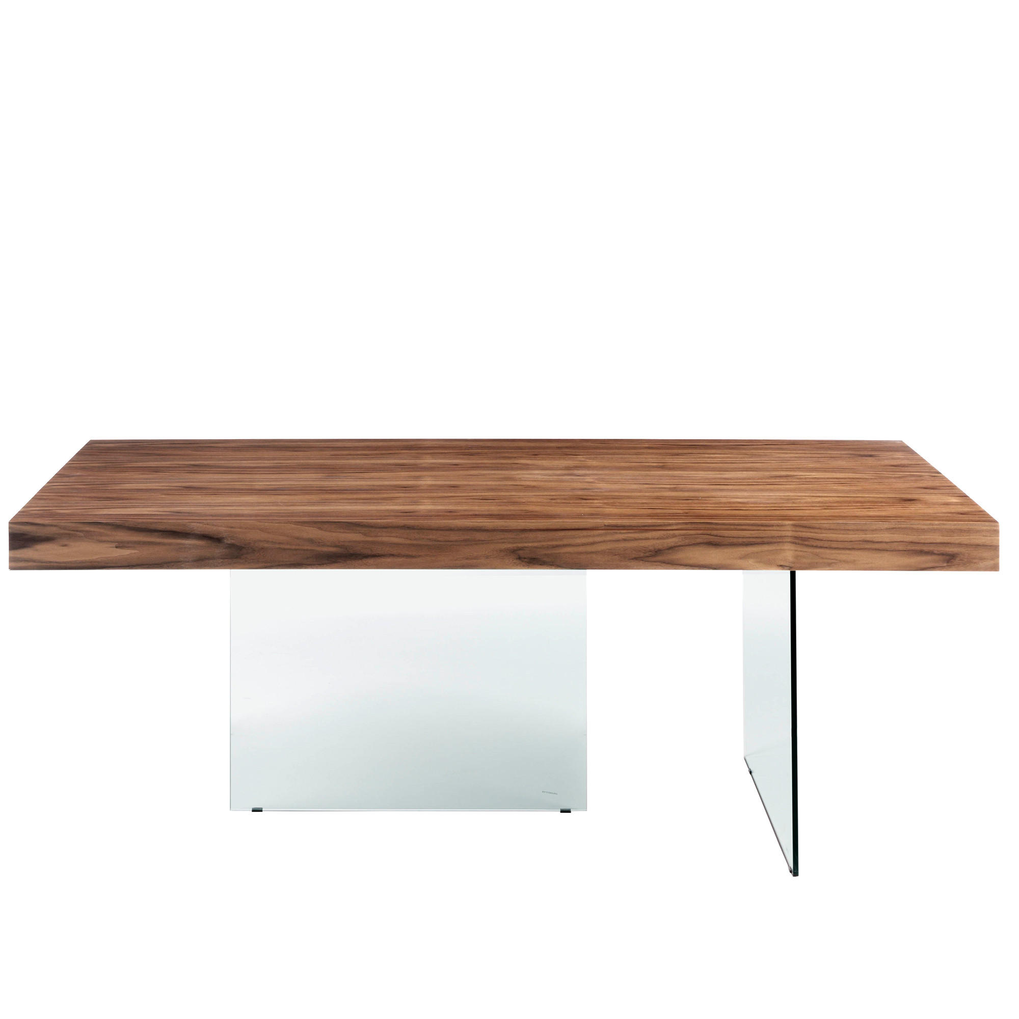 ESSTISCH Esstisch Rechteckig Walnuss aus gehärtetes Glas 200/100/75 cm - Transparent/Walnussfarben, Glas/Holz (100/200/75cm) - ANGEL CERDA