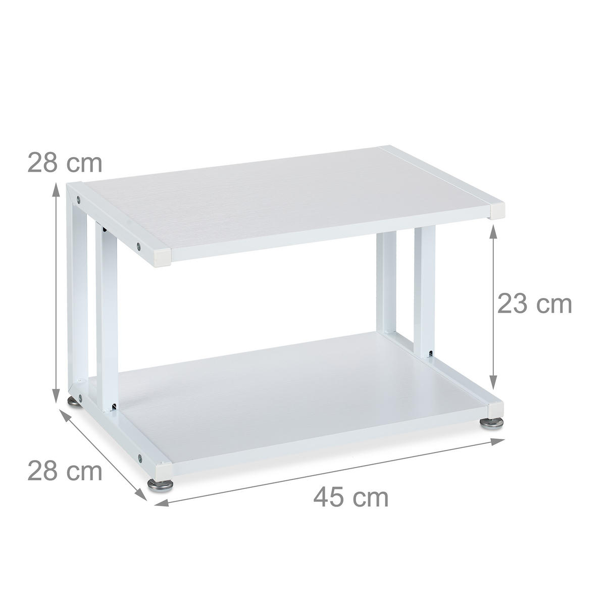 DRUCKERSTÄNDER - Weiß, Holzwerkstoff/Metall (28/45/28cm) - Relaxdays