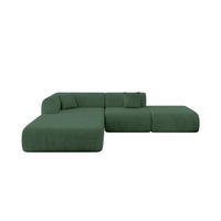 ECKSOFA Ottomane Links OVLY-L 289x176x71 Grün Cord - Waldgrün/Schwarz, Holzwerkstoff/Kunststoff (176/289cm) - ALTDECOR