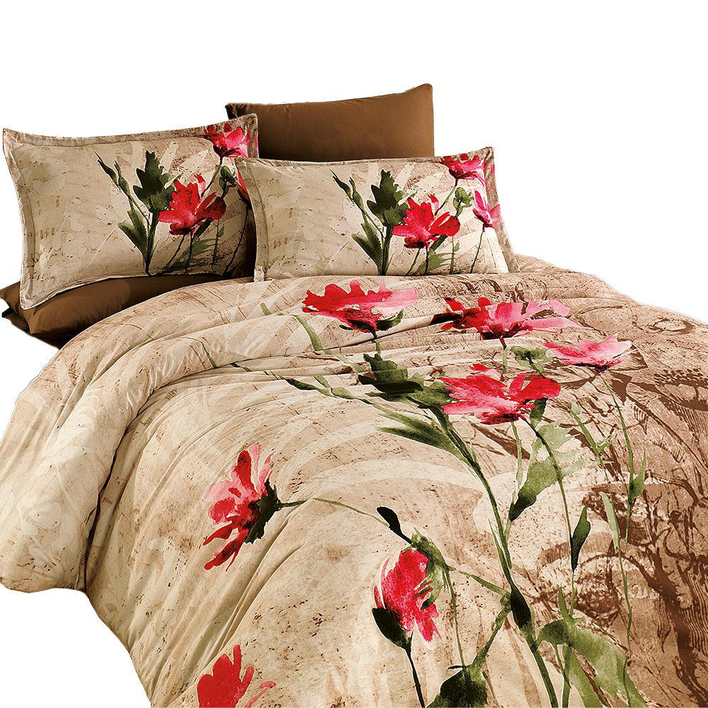 BETTWÄSCHE 5-teilig 200/200 cm AZRA - Braun, Textil (200/200cm) - ROLFNERS