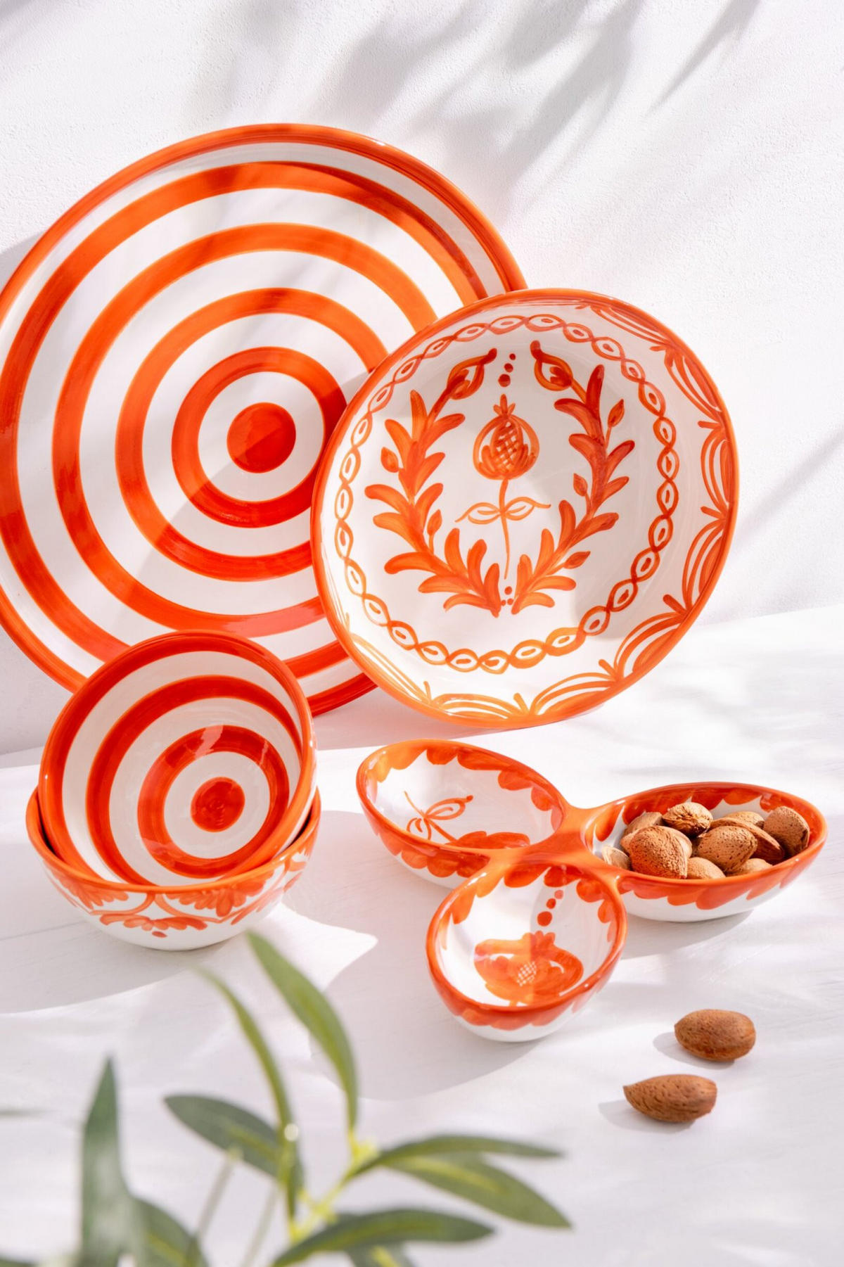 APERO-TELLER GRANADA PATTERN - Töpferei - Orange - Multicolor, Keramik (24cm) - J-Line