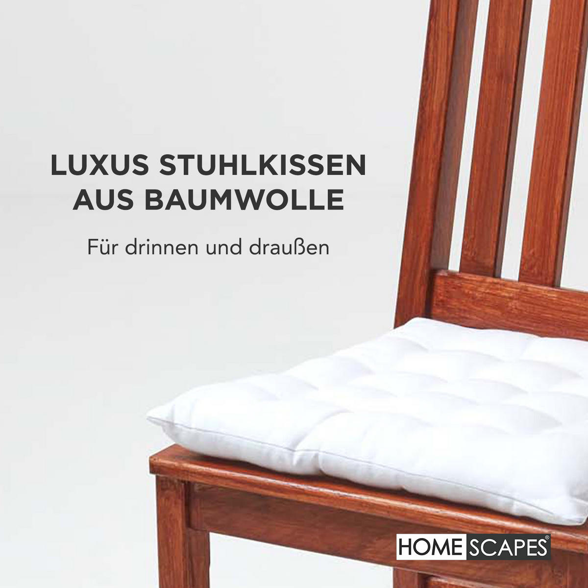 STUHLKISSEN 6er-Set weiß 40/40/6,5 cm - Weiß, Textil (40/40/6.5cm) - Homescapes