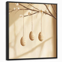 LEINWAND Bilder mit Rahmen - Beige - Osterkuchen - Eier - 50x50 - Beige, Textil (50/50cm) - MuchoWow