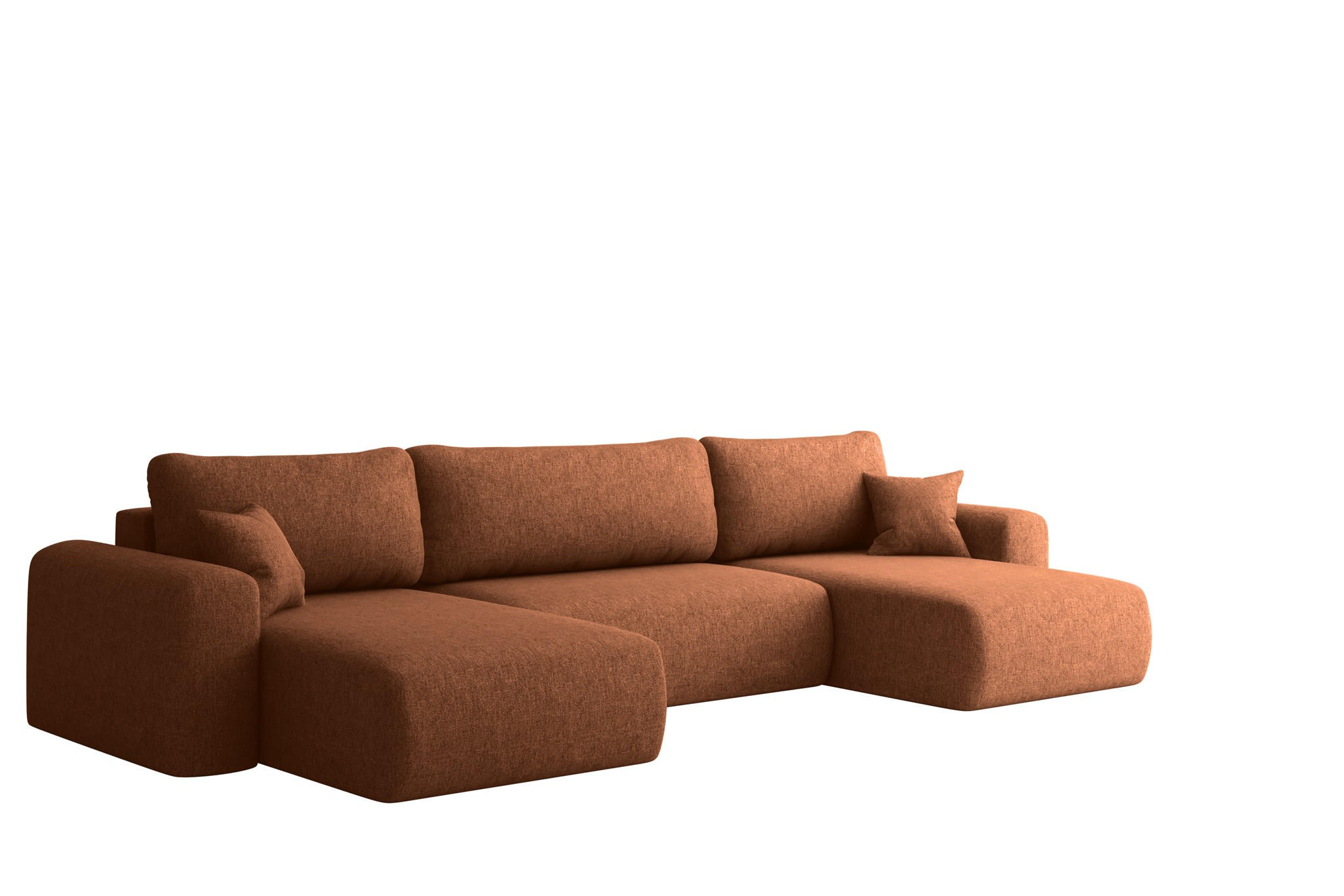 WOHNLANDSCHAFT Flora In Verita - Rot, Holzwerkstoff/Textil (362/83/145cm) - Fun Möbel