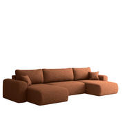 WOHNLANDSCHAFT Flora In Verita - Rot, Holzwerkstoff/Textil (362/83/145cm) - Fun Möbel