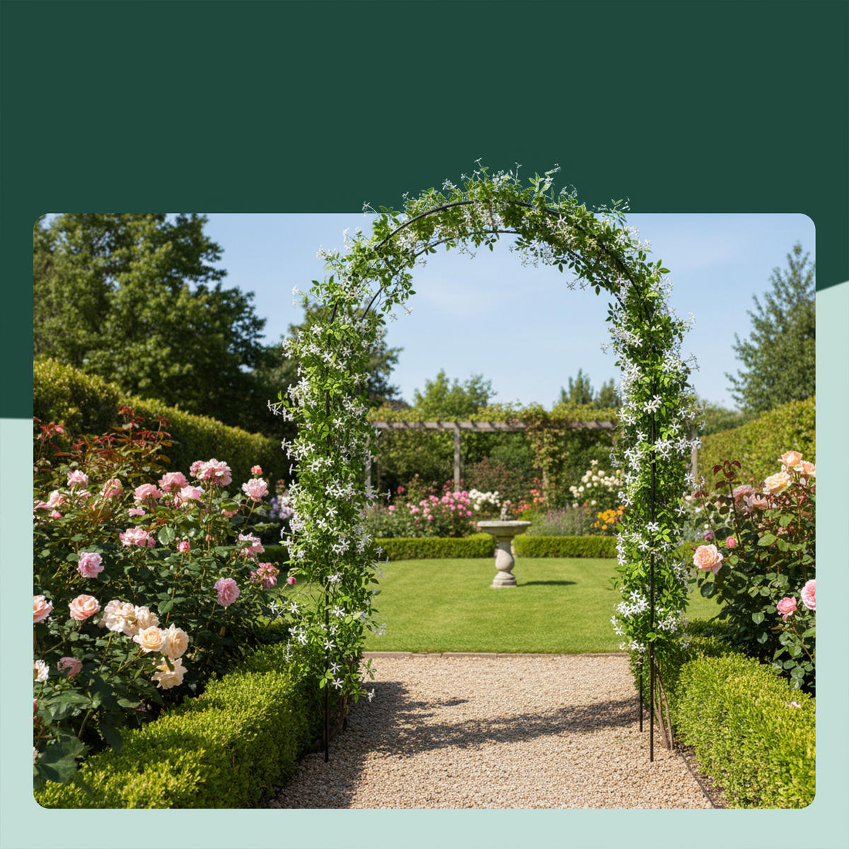 ROSENBOGEN - Schwarz, Metall (140/240/38cm) - Relaxdays