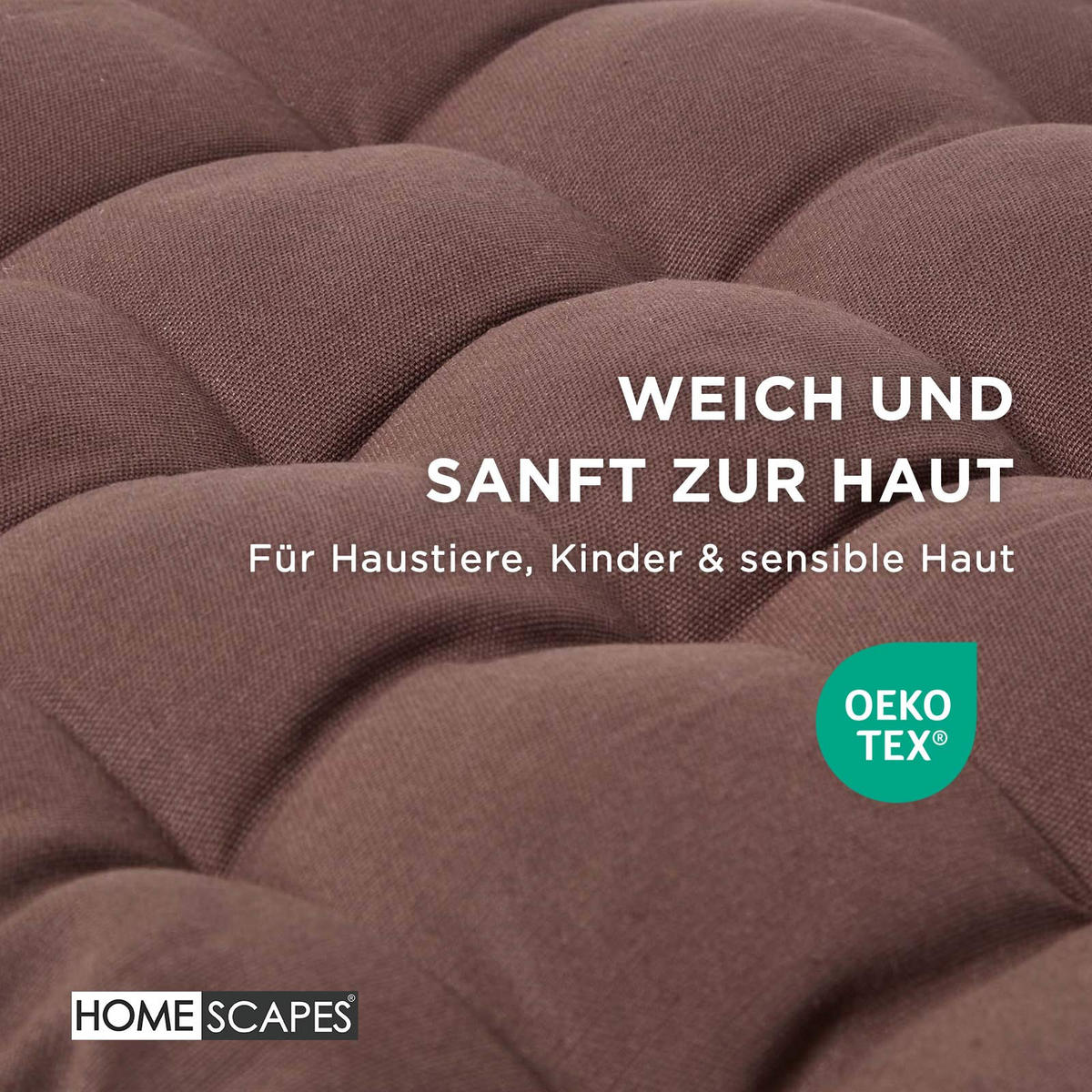 BANKAUFLAGE 3-Sitzer braun 143/48/5 cm - Braun, Textil (143/48/5cm) - Homescapes