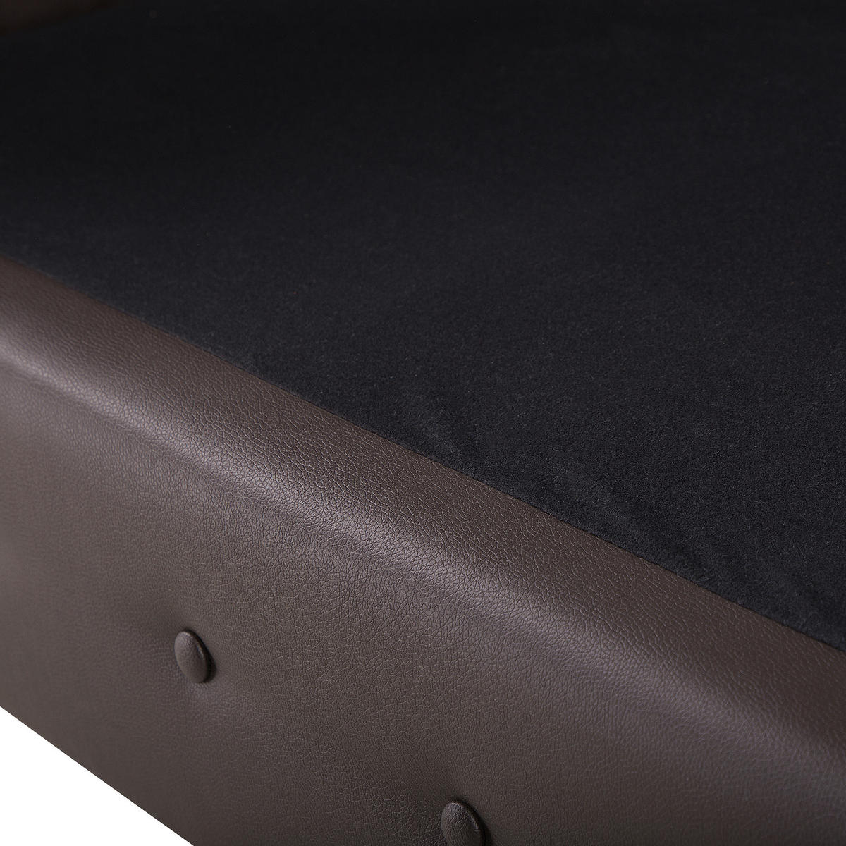 3-SITZER-SOFA Kunstleder Braun Chesterfield - Dunkelbraun, Kunststoff/Textil (208/78/88cm) - Beliani