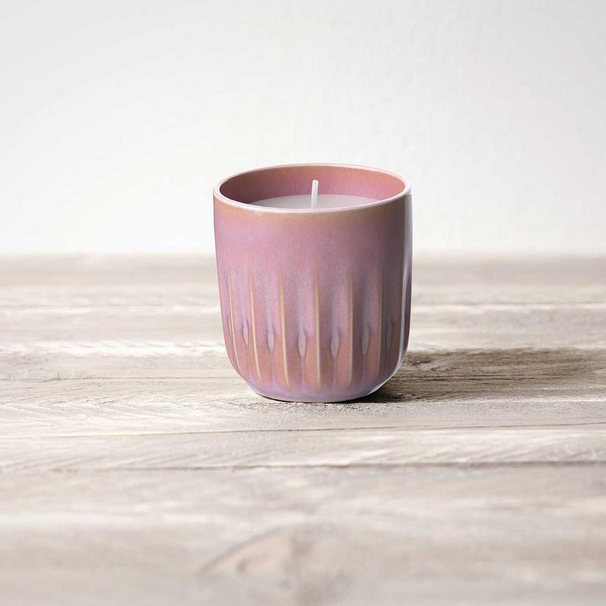 DUFTKERZE SUNKISSED Perlemor Home Coral rosa ø 8,5 x 9 cm - Rosa, Naturmaterialien/Keramik (9cm) - like.Villeroy & Boch
