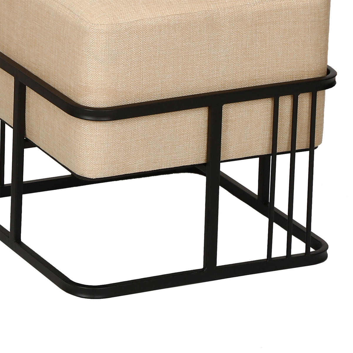 SADA STOLIČEK 2 KS. Tas - černá/béžová, kov/kompozitní dřevo (38/38/38cm) - [en.casa]