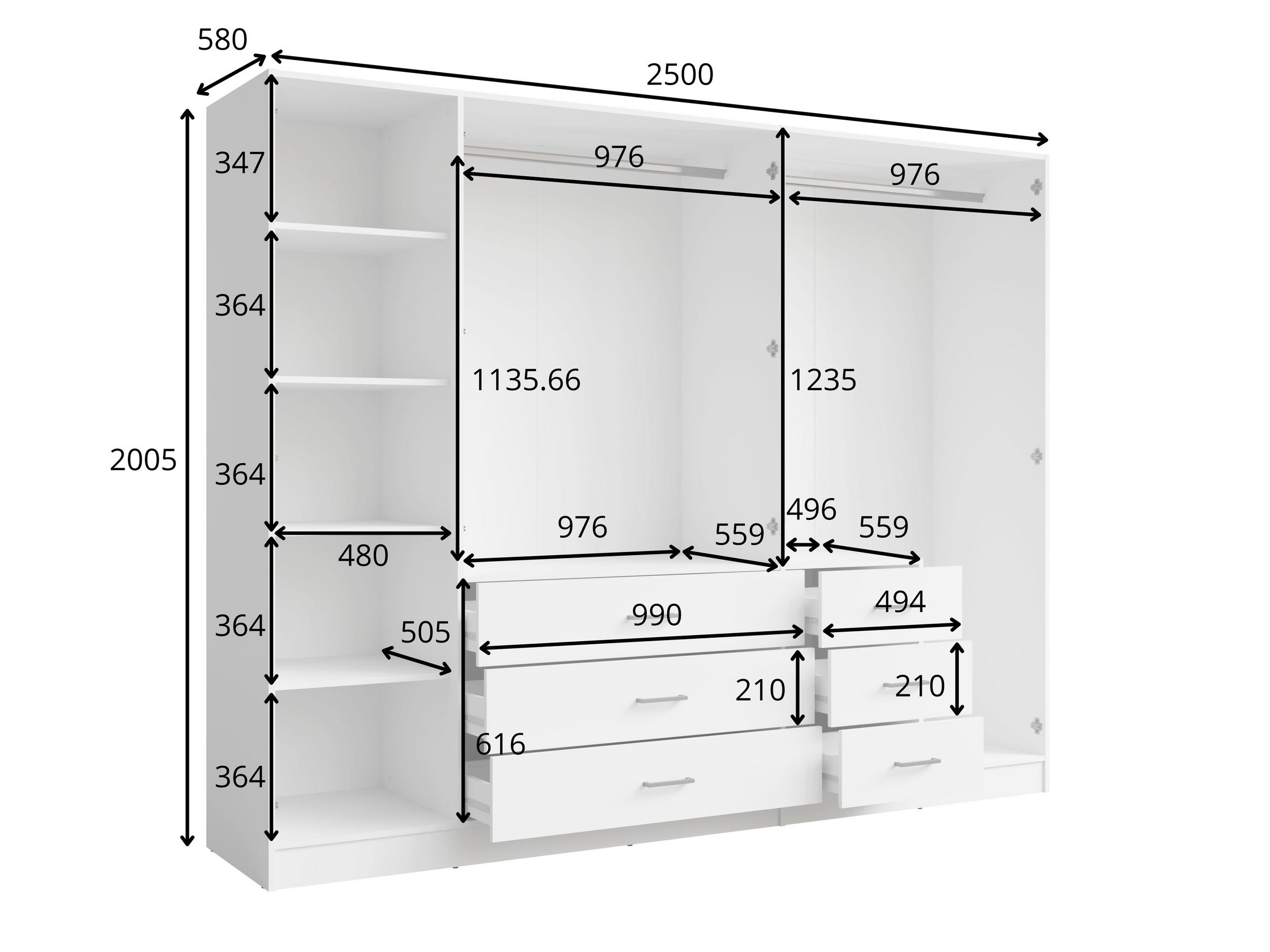 KLEIDERSCHRANK Wüstensand 250/200,5/58 - Beige, Holzwerkstoff (250/201/58cm) - RAUMHIRSCH FURNITURE
