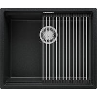 UNTERBAUSPÜLE GRANIT Praga, 2-er set Anthrazit 56/47 cm 1 Becken + Ablauf-Set + Aufrollbare Abtropffläche ab 60er Unterschrank - Chromfarben/Anthrazit, Kunststoff (56/20/47cm) - Primagran