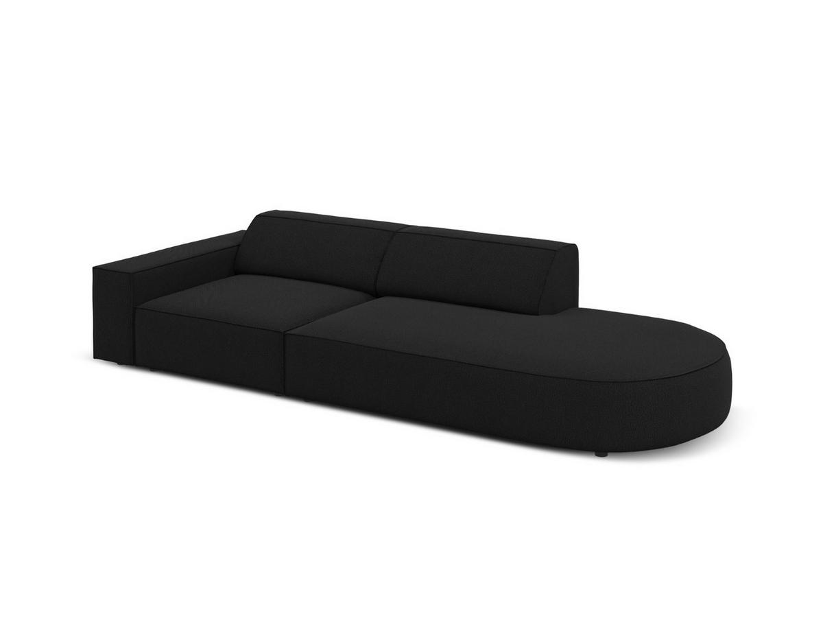 RECHTES-SOFA Jodie aus strukturiertem Stoff schwarz 3 Sitzplätze - Schwarz, Textil (102/70/262cm) - Micadoni