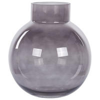 BLUMENVASE Glas grau Polydrosos - Grau, Glas (22cm) - Beliani