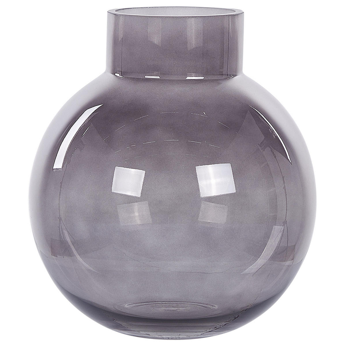 BLUMENVASE Glas grau Polydrosos - Grau, Glas (22cm) - Beliani