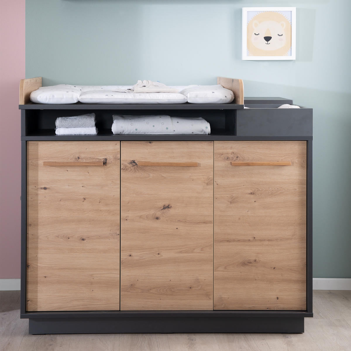 WICKELKOMMODE Lenn - Weiß, Holz/Holzwerkstoff (117.5/103/77cm) - Roba