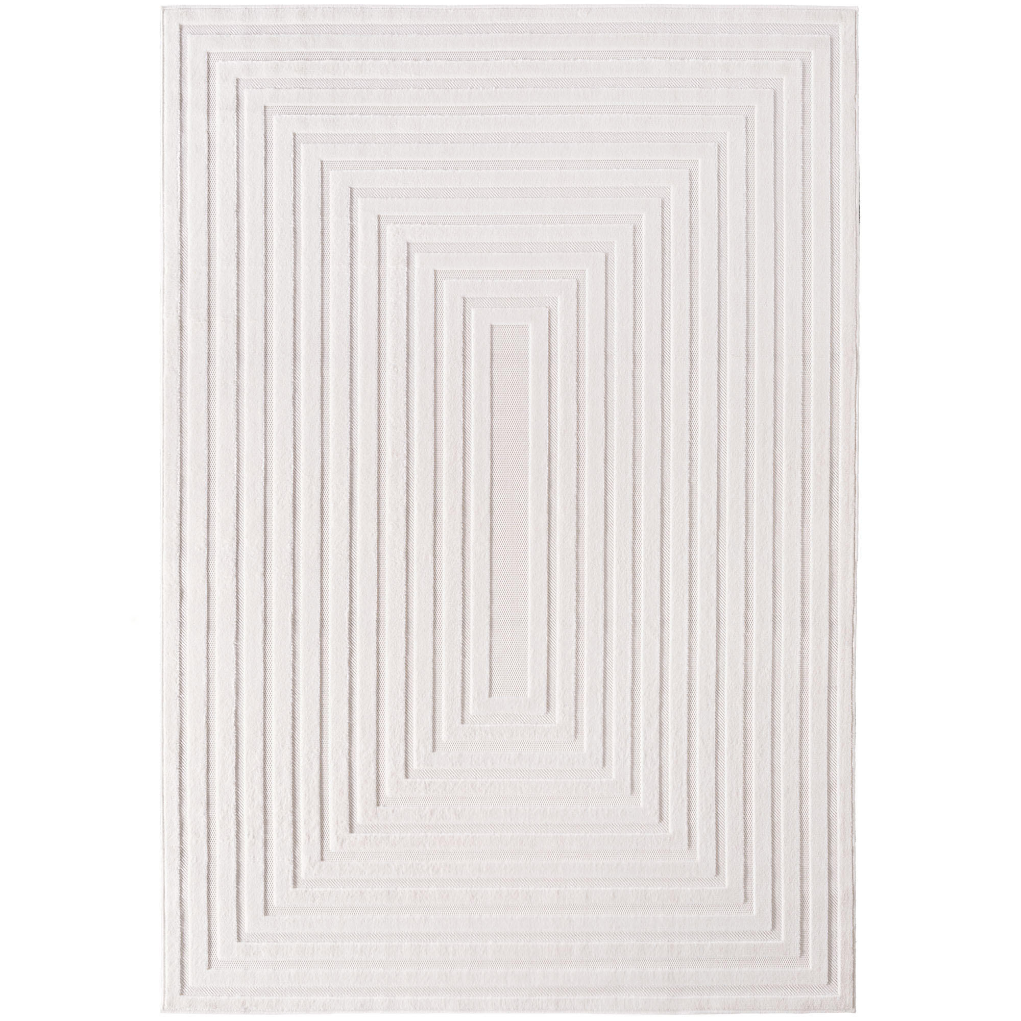 TEPPICH In-/Outdoor Kurzflor Strukturlook Polypropylen Balkon Creme Rechteckig 140x200 - Creme, Textil (140/200cm) - KADIMA DESIGN