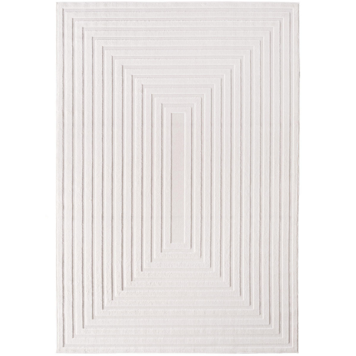 TEPPICH In-/Outdoor Kurzflor 3D-Gitterstruktur Polypropylen Küche Creme Läufer 80x250 - Creme, Textil (80/250cm) - KADIMA DESIGN