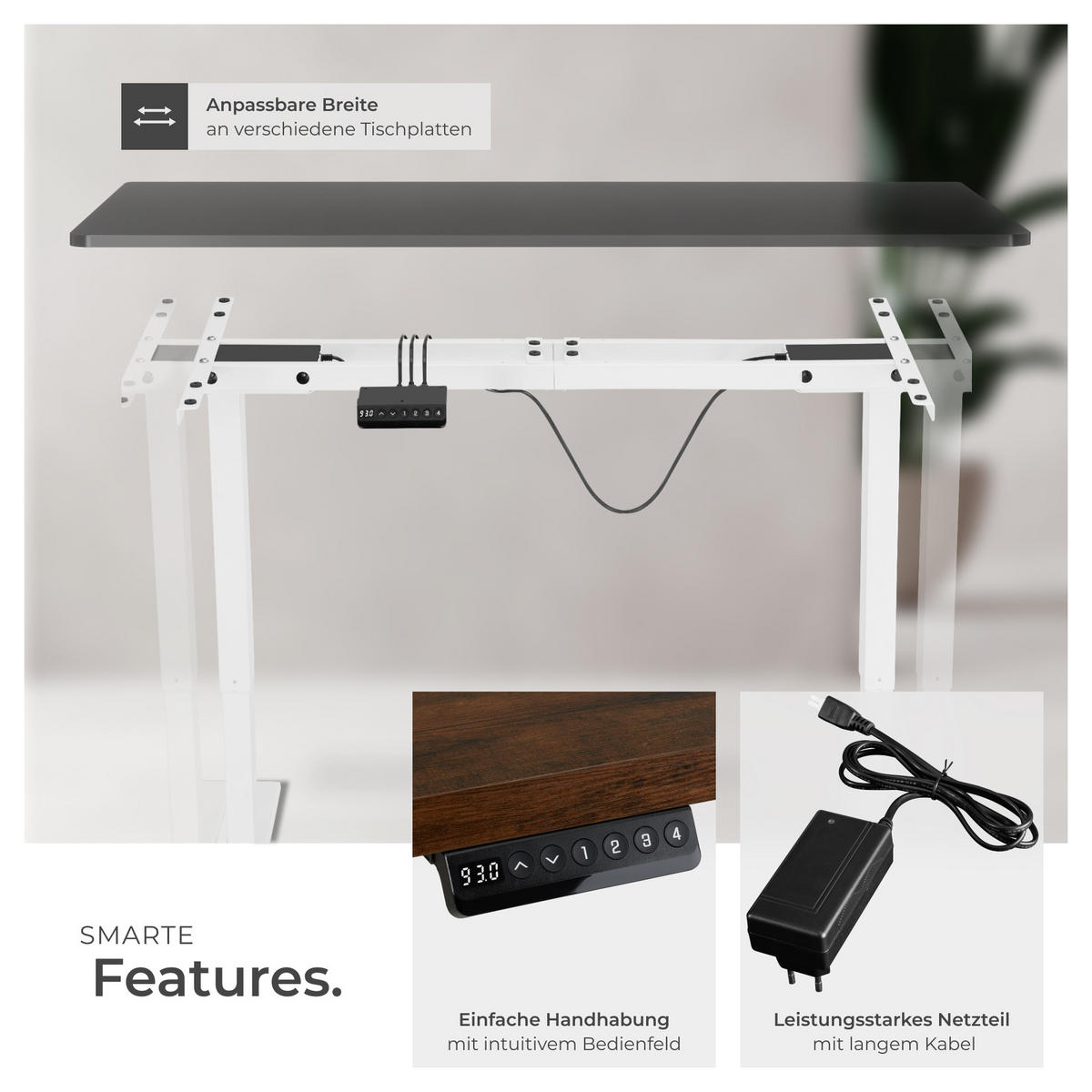 TISCHGESTELL Melville,110 - 168 x 60 x 70 - 119 cm,weiß - Weiß, Textil (60/168/119cm) - tectake