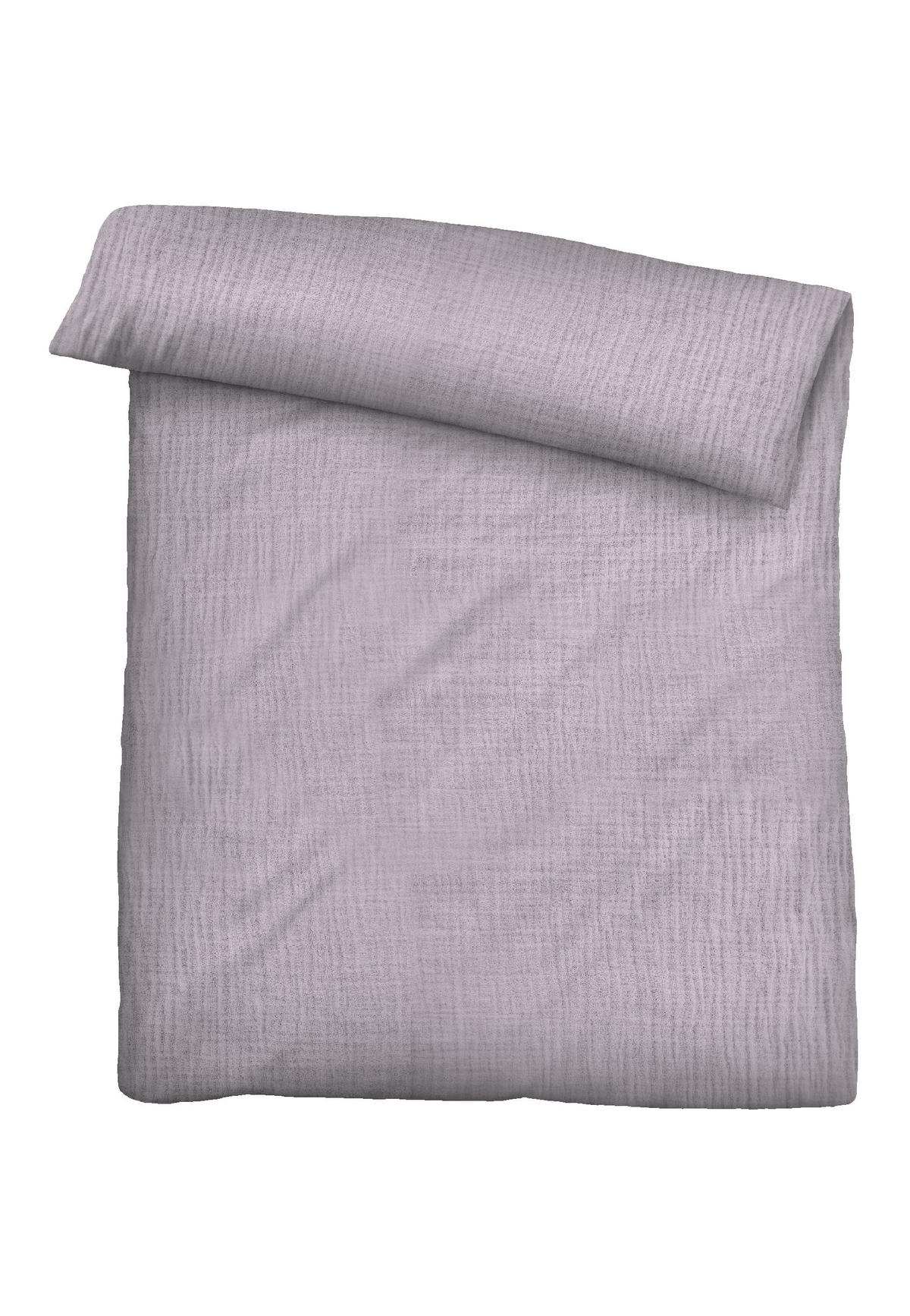 BETTWÄSCHE-GARNITUR Musselin UNI flieder, 155x220 cm + 80x80 cm - Flieder, Textil (155/220cm) - biberna