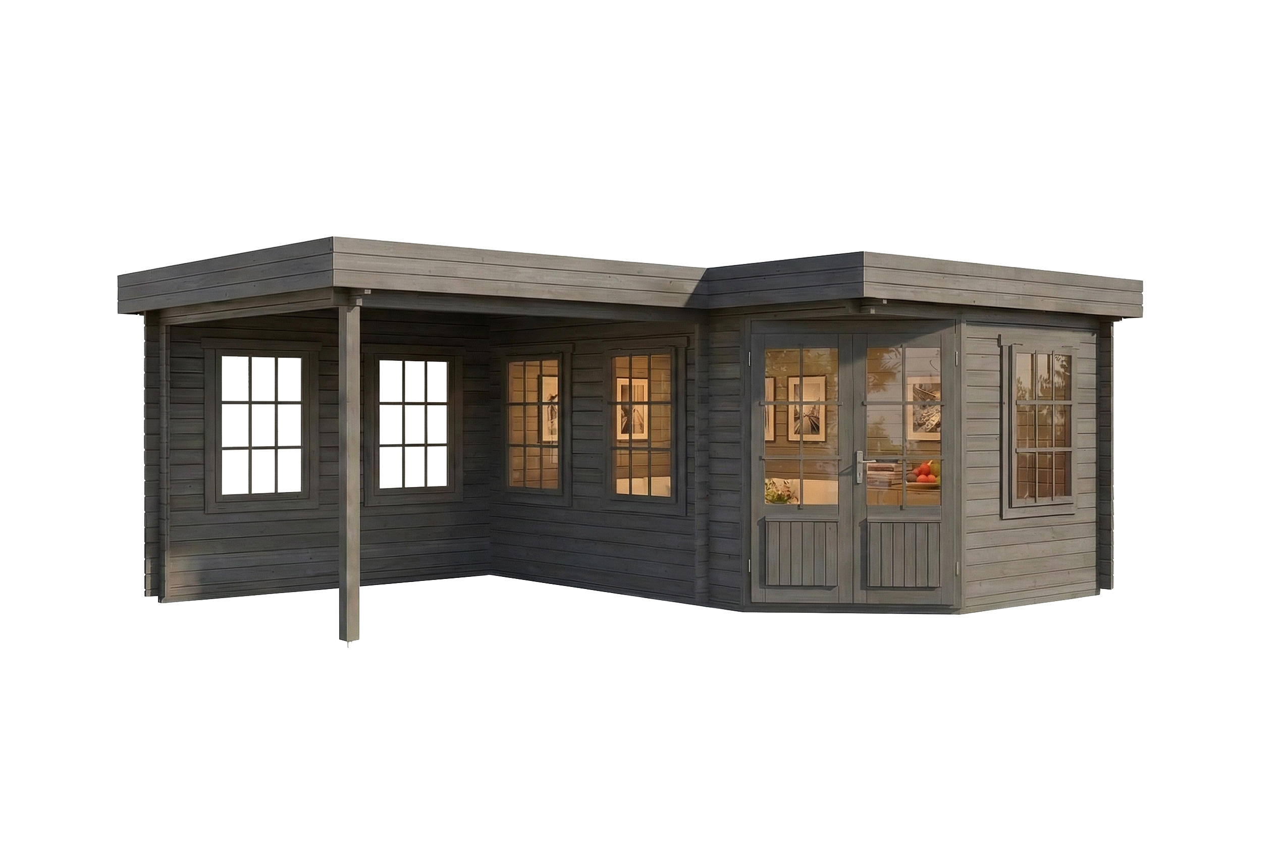Alpholz Gartenhaus Grau 618x228x462 cm