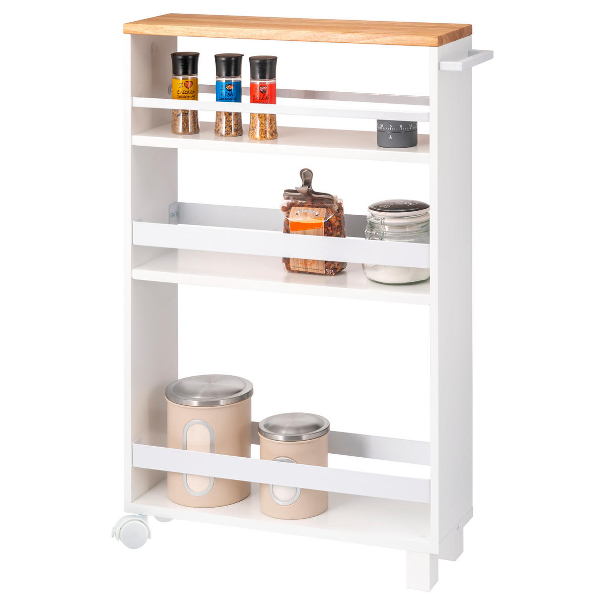 KÜCHENWAGEN, weiß - Weiß, Holz (50/79/15cm) - eluno