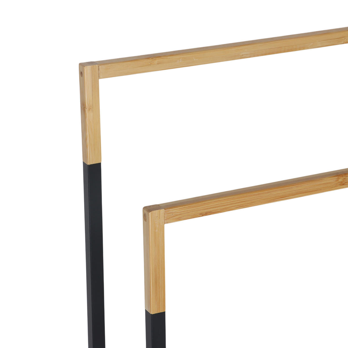 HANDTUCHSTÄNDER - Schwarz, Holz/Metall (44/86/21cm) - Relaxdays