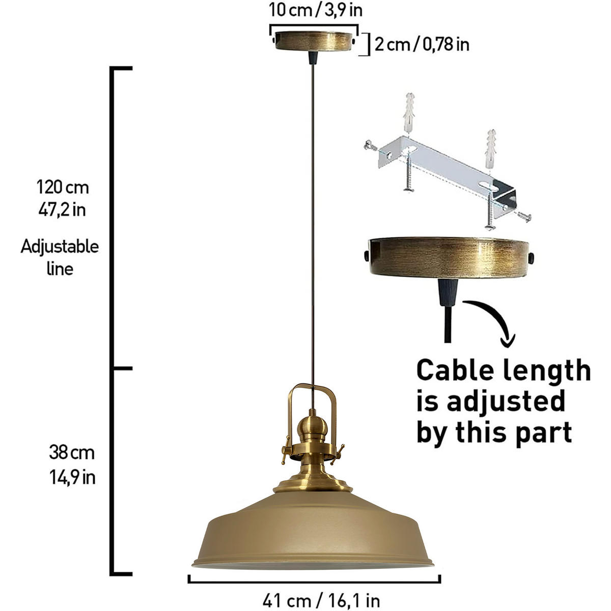 PENDELLEUCHTE Asletl 40/30 cm - Beige, Metall (30/40/33cm) - Bamyum