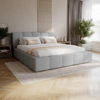 POLSTERBETT 200x200 mit Bettkasten, Lattenrost und Kopfteil, Eleganter Velo-Stoffbezug Grau - Grau, Holz (200/200cm) - Chilly