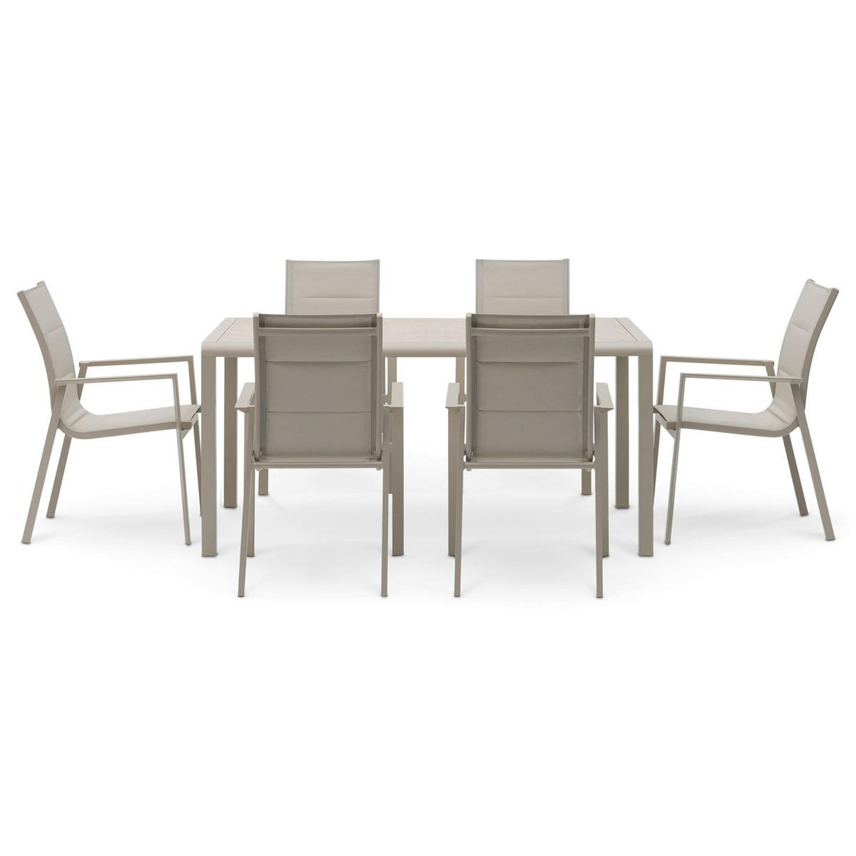 GARTENMÖBEL SET TRAPANI 7er Set champagne - Champagner, Glas/Metall - IDIMEX