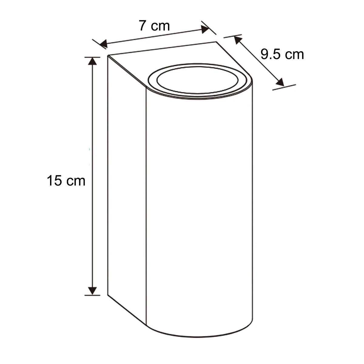 AUSSENWANDLEUCHTEE Schwarz gebogen Doppel - Schwarz, Kunststoff (9.5/15/7cm) - CGC Europe