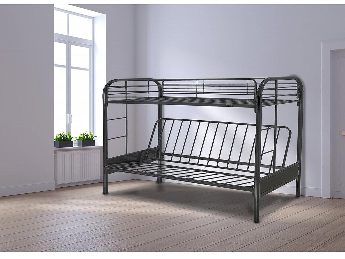 ETAGENBETT polo Schwarz - Schwarz, Metall (190/90cm) - Habitat Garten
