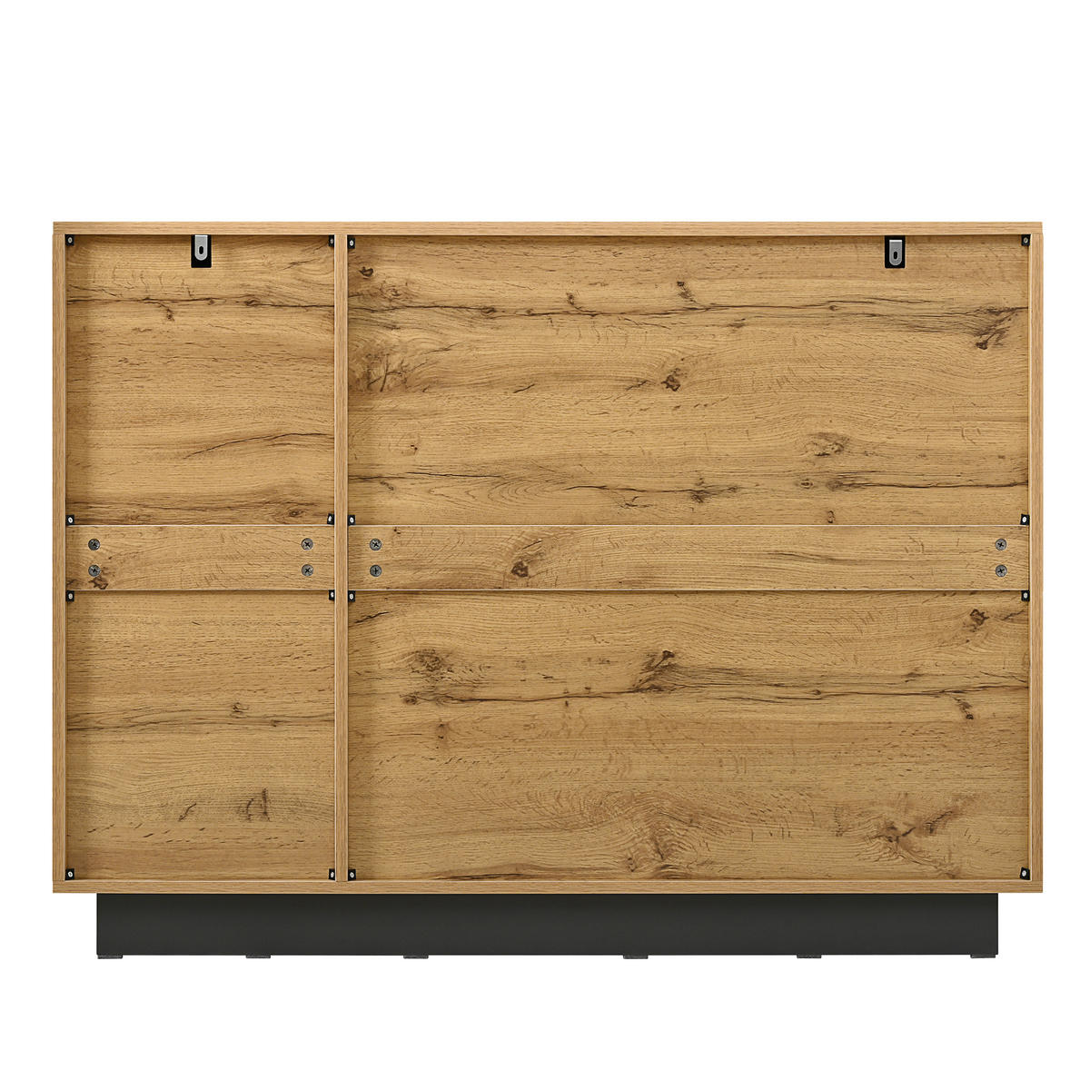 SIDEBOARD 120 cm přírodní dřevo a černá se 4 zásuvkami a 2 dvířky v moderním stylu - přírodní, kompozitní dřevo (120/90.5/35.5cm) - Urban Meuble