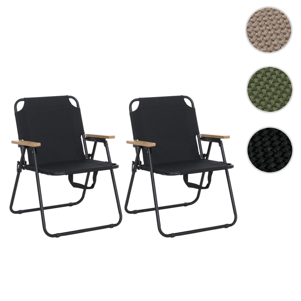 CAMPINGSTUHL Schwarz - Schwarz, Textil (57/71/57cm) - MCW