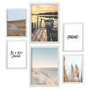 POSTER Set Mit 6 Strand Wandbild A3 & A4 Weißer Rahmen - Weiß, Papier (29/3cm) - Nacnic