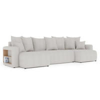 ECKSOFA SOLARIS U - Creme/Schwarz, Holzwerkstoff (312/142cm) - Meblini