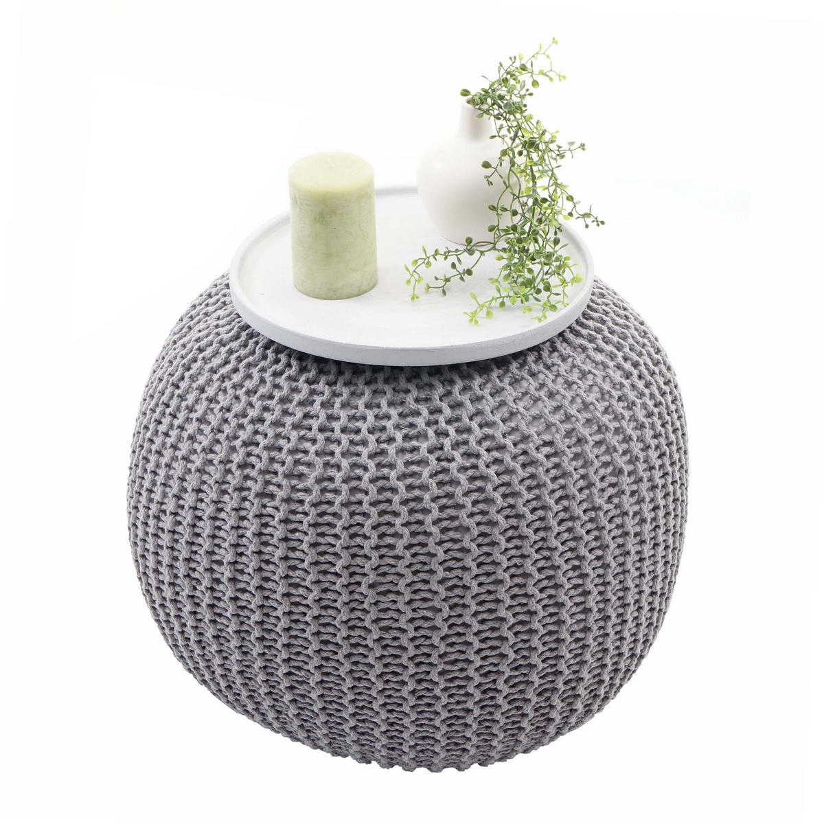 POUF Grau - Grau, Textil (50/40/50cm) - MCW