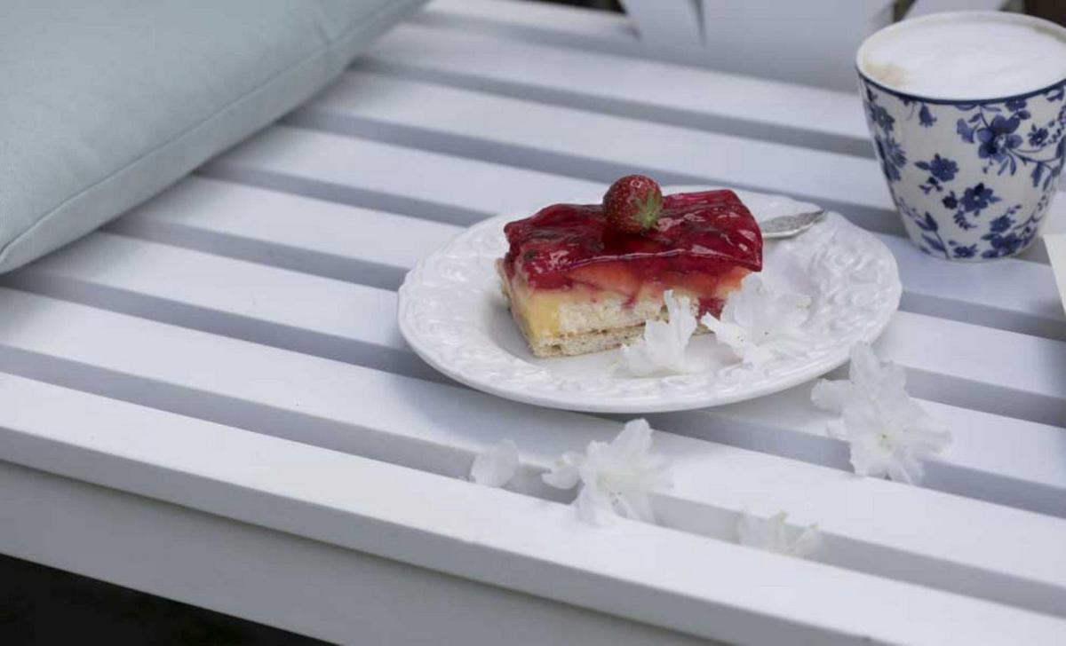 GARTENBANK Föhr Mahagoni Weiß 120 cm - Weiß, Holz/Metall (130/83/53cm) - Mr. Deko