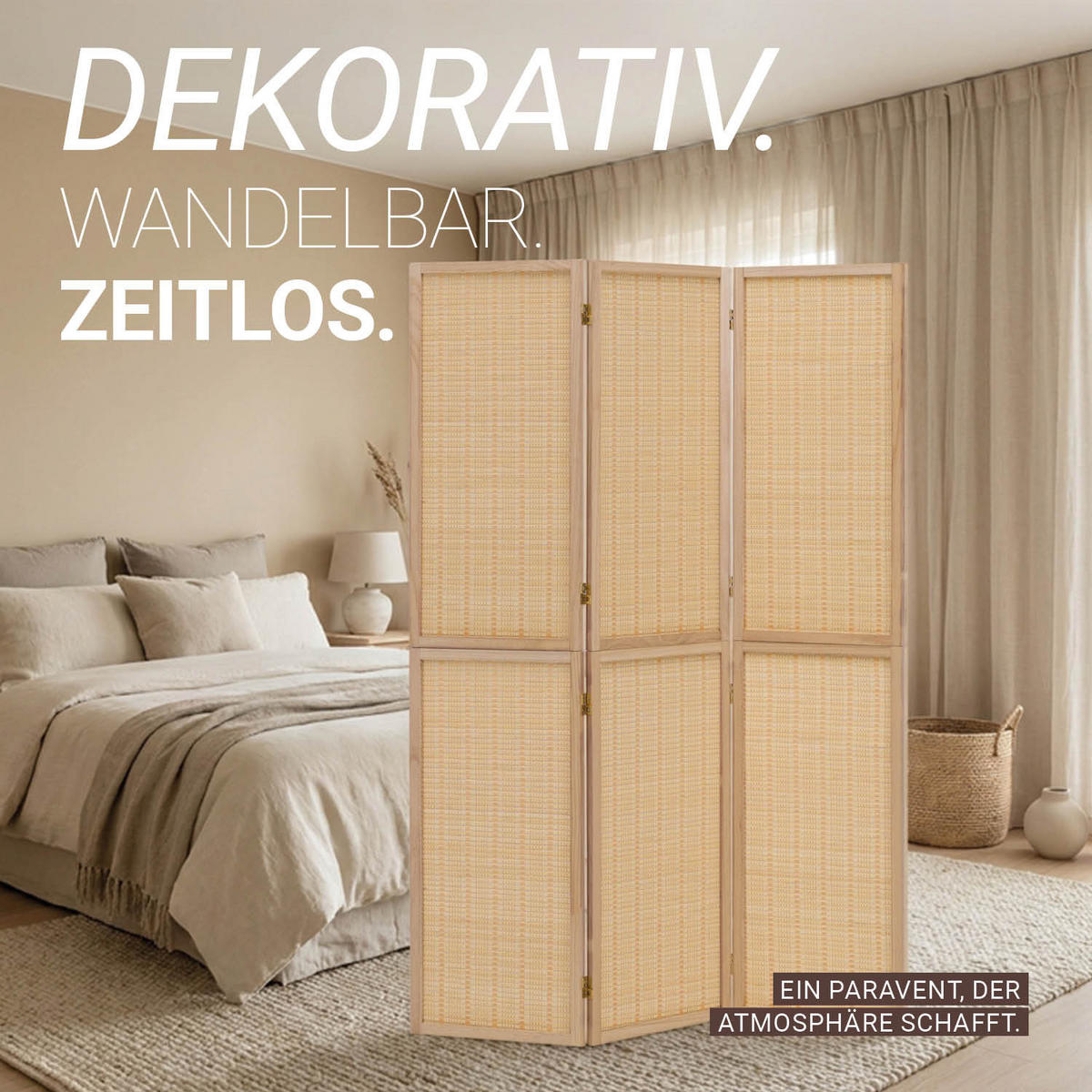 PARAVENT 120/170 cm Natur Holz Bambus - Braun, Naturmaterialien/Holz (120/170/2cm) - Homestyle4u