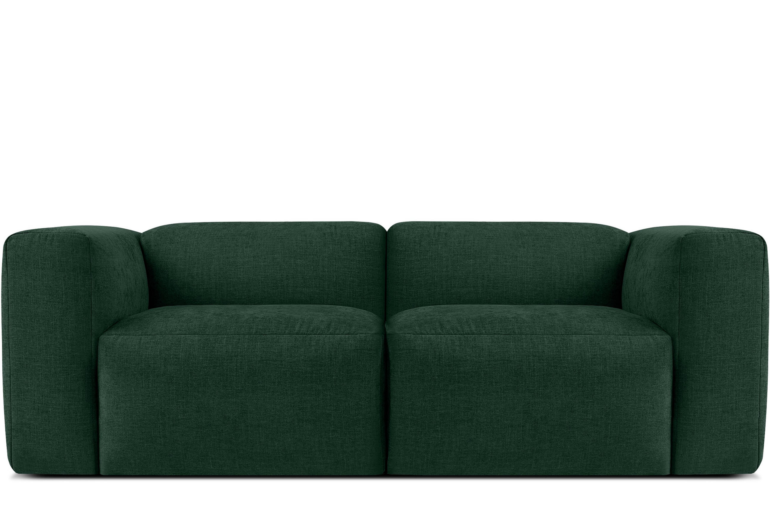 2-SITZER-MODULSOFA BUFFO mit extrem weicher und bequemer Sitzfläche, Gewebestoff, maritim - Grün, Textil (210/73/96cm) - KONSIMO®